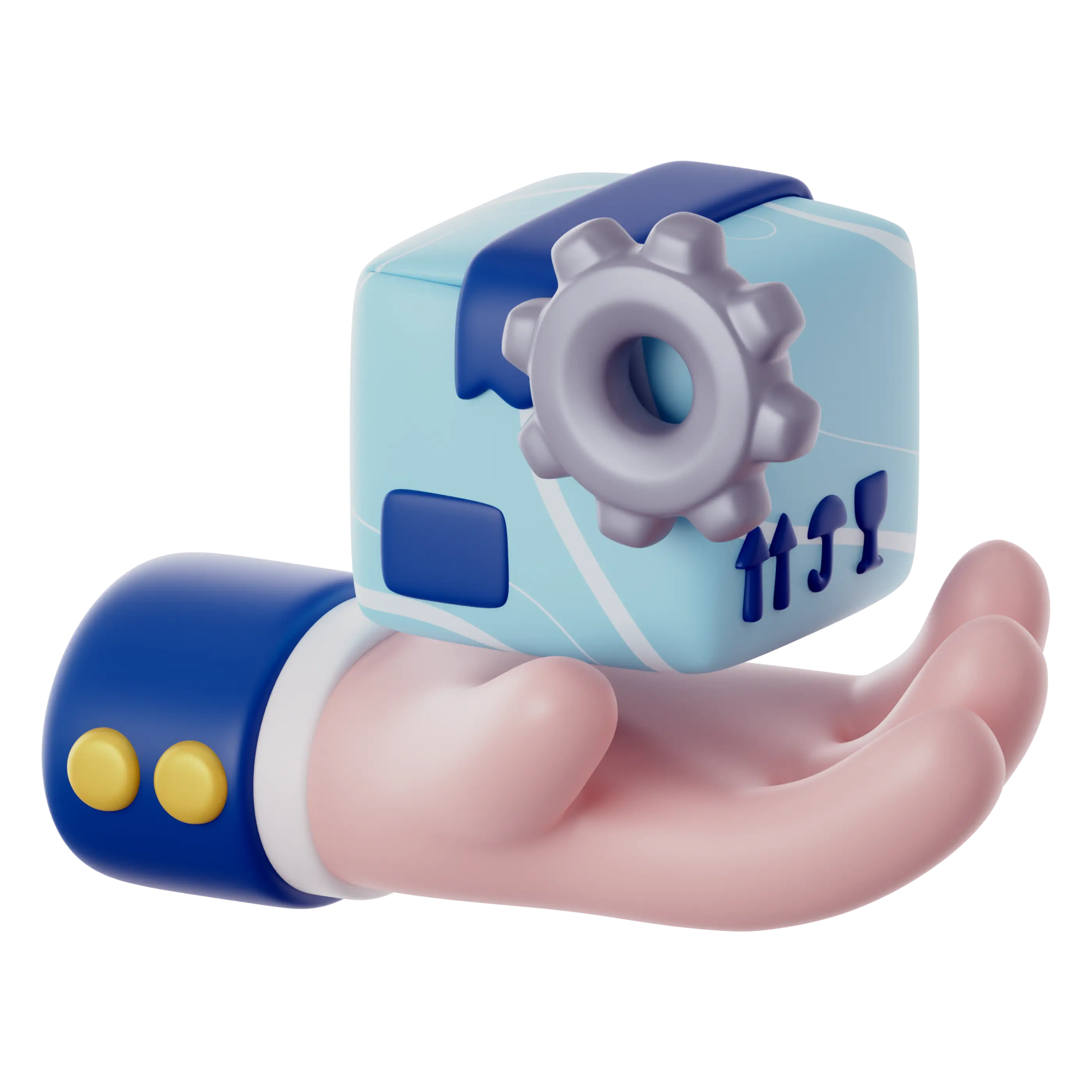 production machine shipping a box